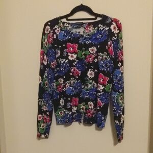 Talbots Multicolor Floral Button-Up Top